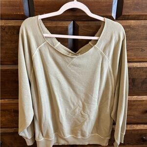 American Eagle Outfitters Tan scoop wide Neck sweatshirt
